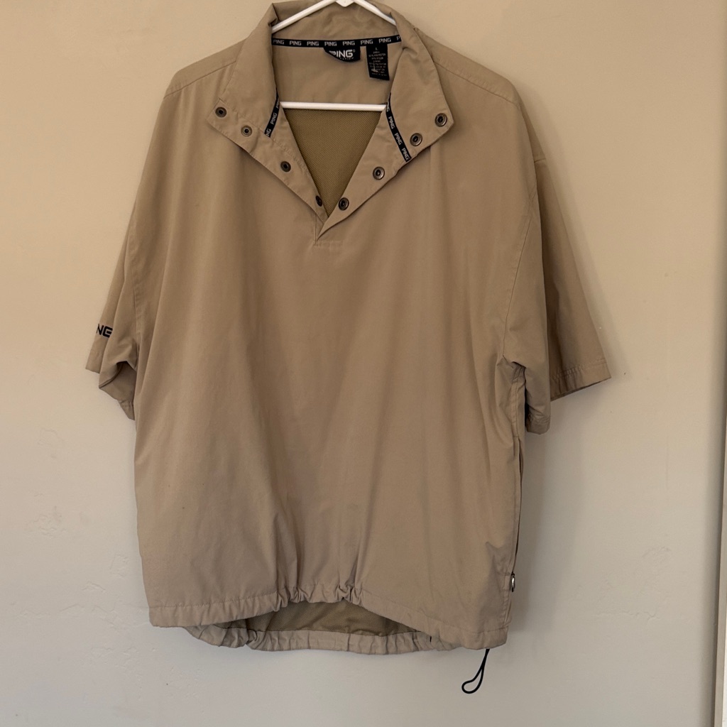 Ping Mens Tan ShortSleeve Windbreaker